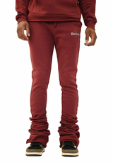 Doctrine - Stacked Sweat Pants - Burgundy