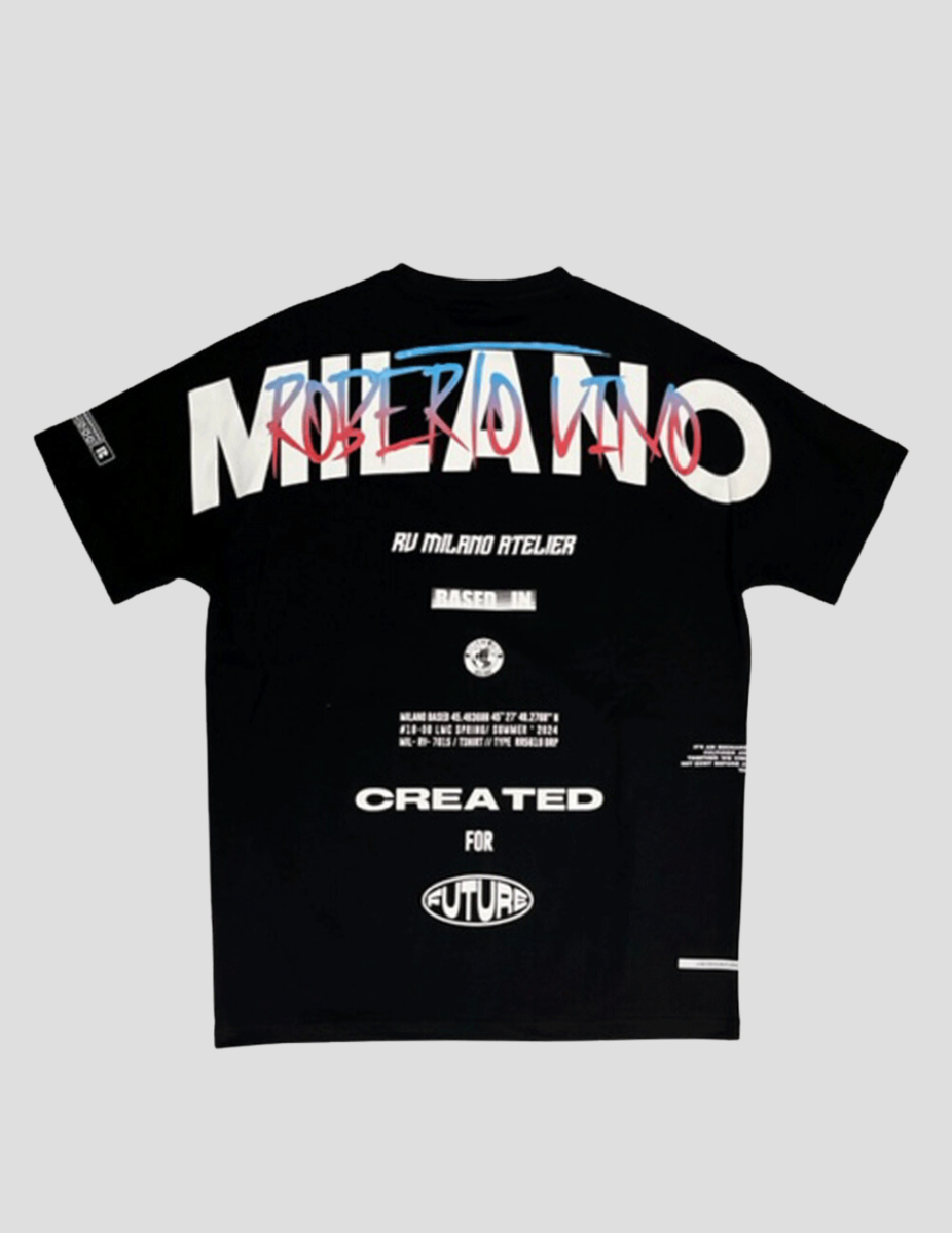 Black T-Shirt with Roberto Vino Milano