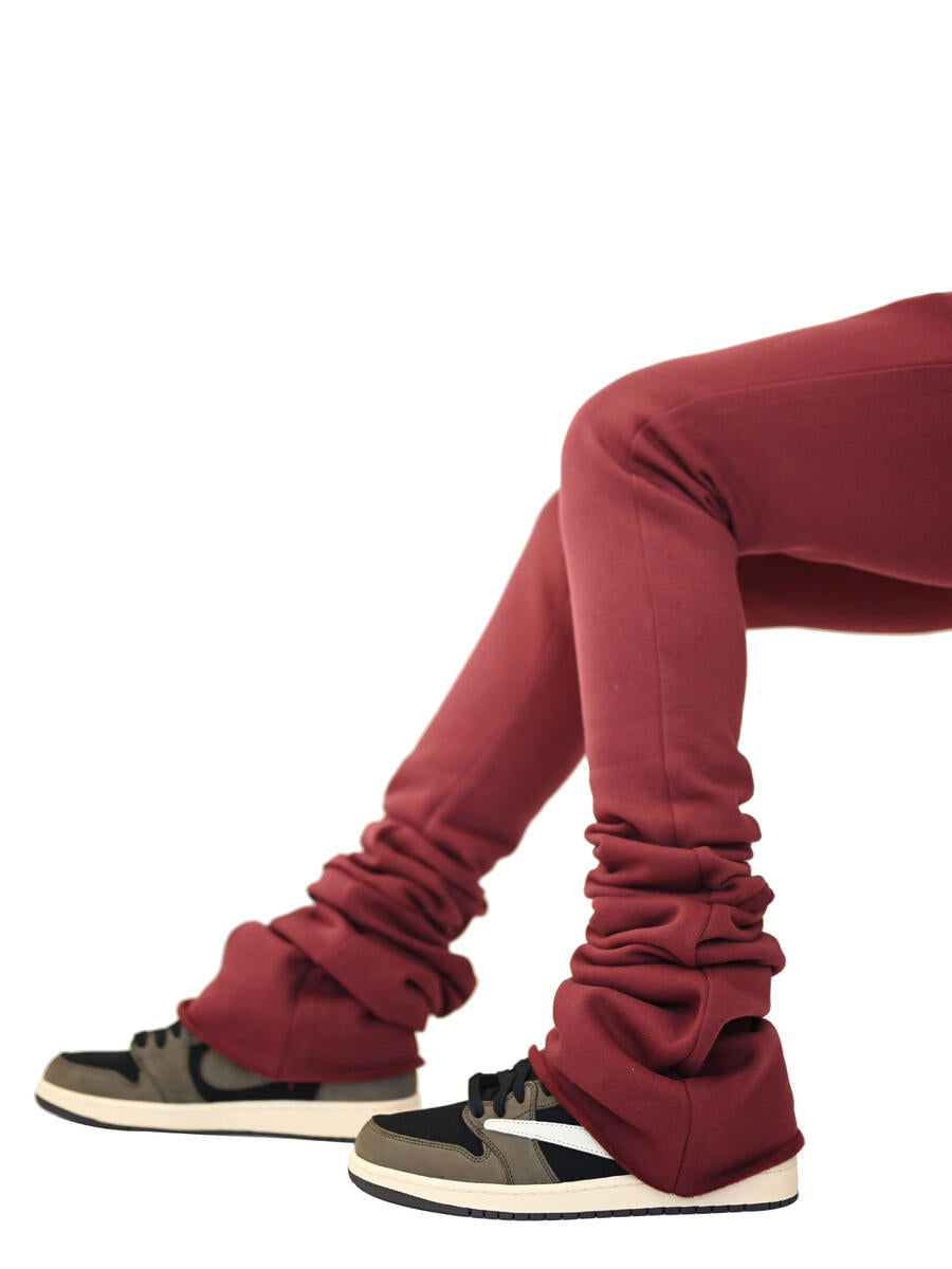 Doctrine - Stacked Sweat Pants - Burgundy