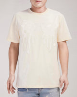 Cream Tone on Tone Tears T-Shirt Front View