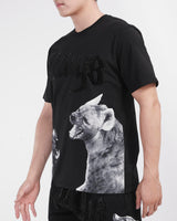 Graphic Black T-Shirt with Hyena Design
