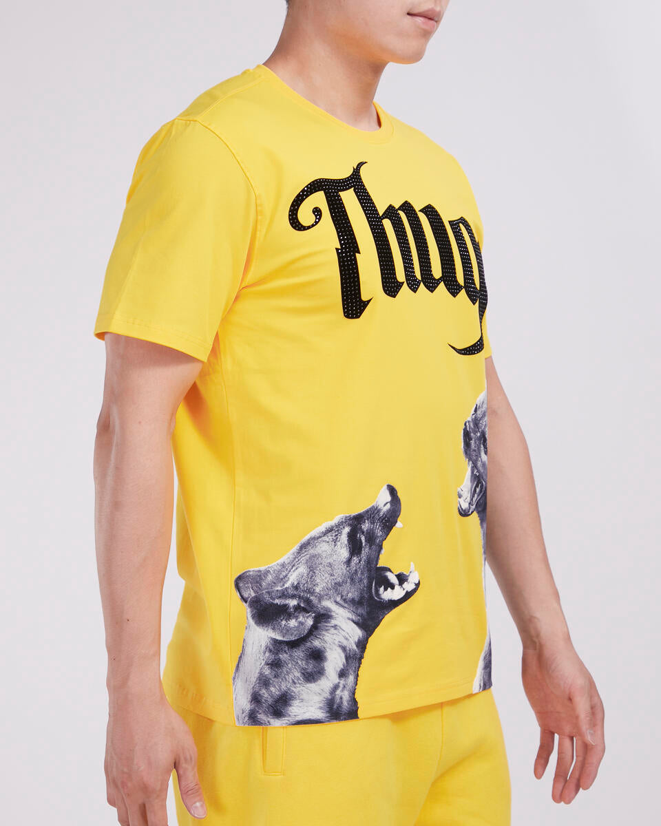 Men's Graphic Yellow T-Shirt - Hyena Design