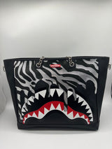 SPRAYGROUND ZEBRA DRIP TOTE BAG