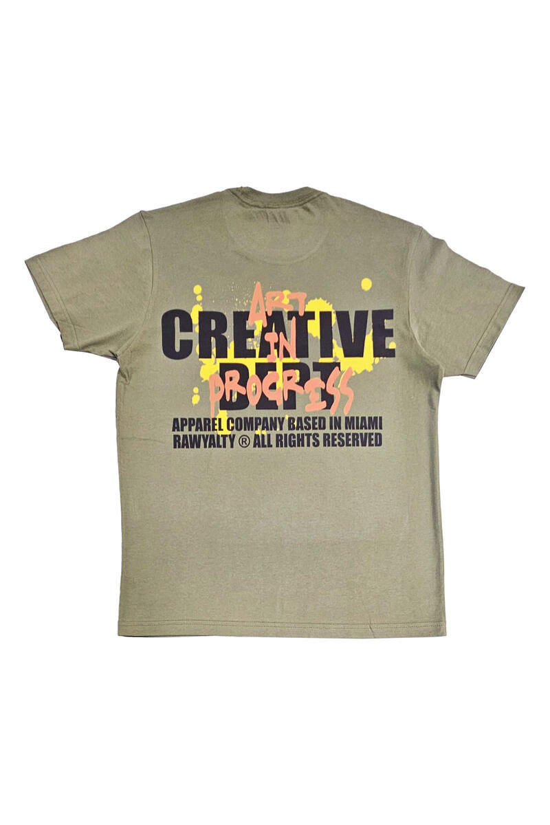 Rawyalty Art In Progress T-shirt Olive