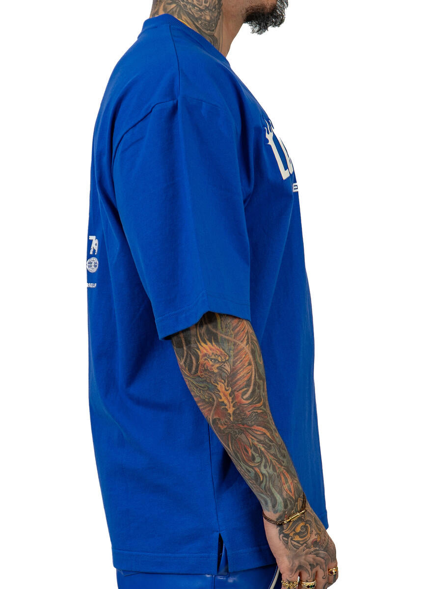 Juren Loyalty Over Everything Leather Short Set Royal Blue