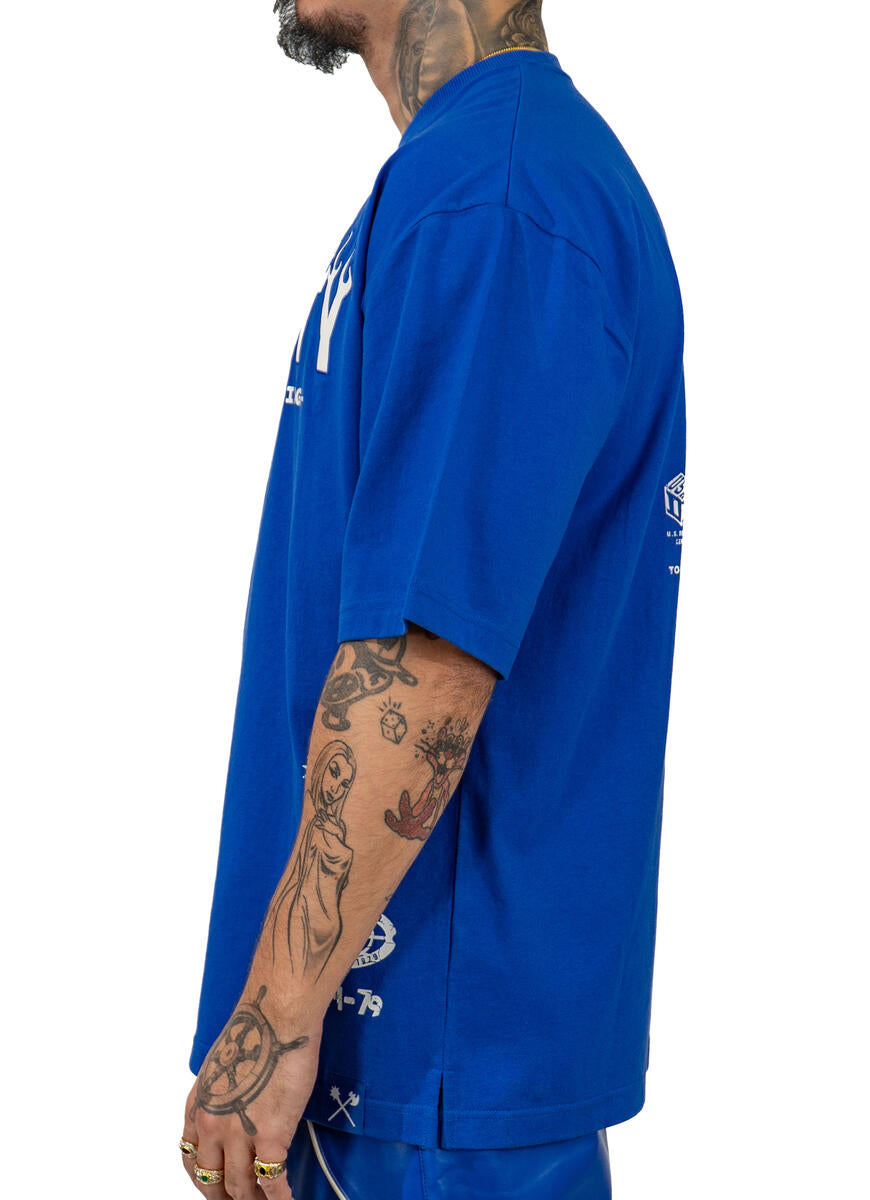 Juren Loyalty Over Everything Leather Short Set Royal Blue