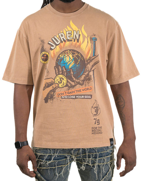 Juren Don't Gain The World T-Shirt Vintage Tobacco