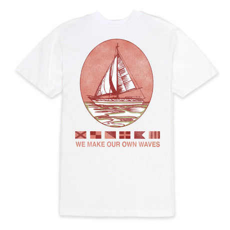 Outrank White T-Shirt - We Make Our Own Waves