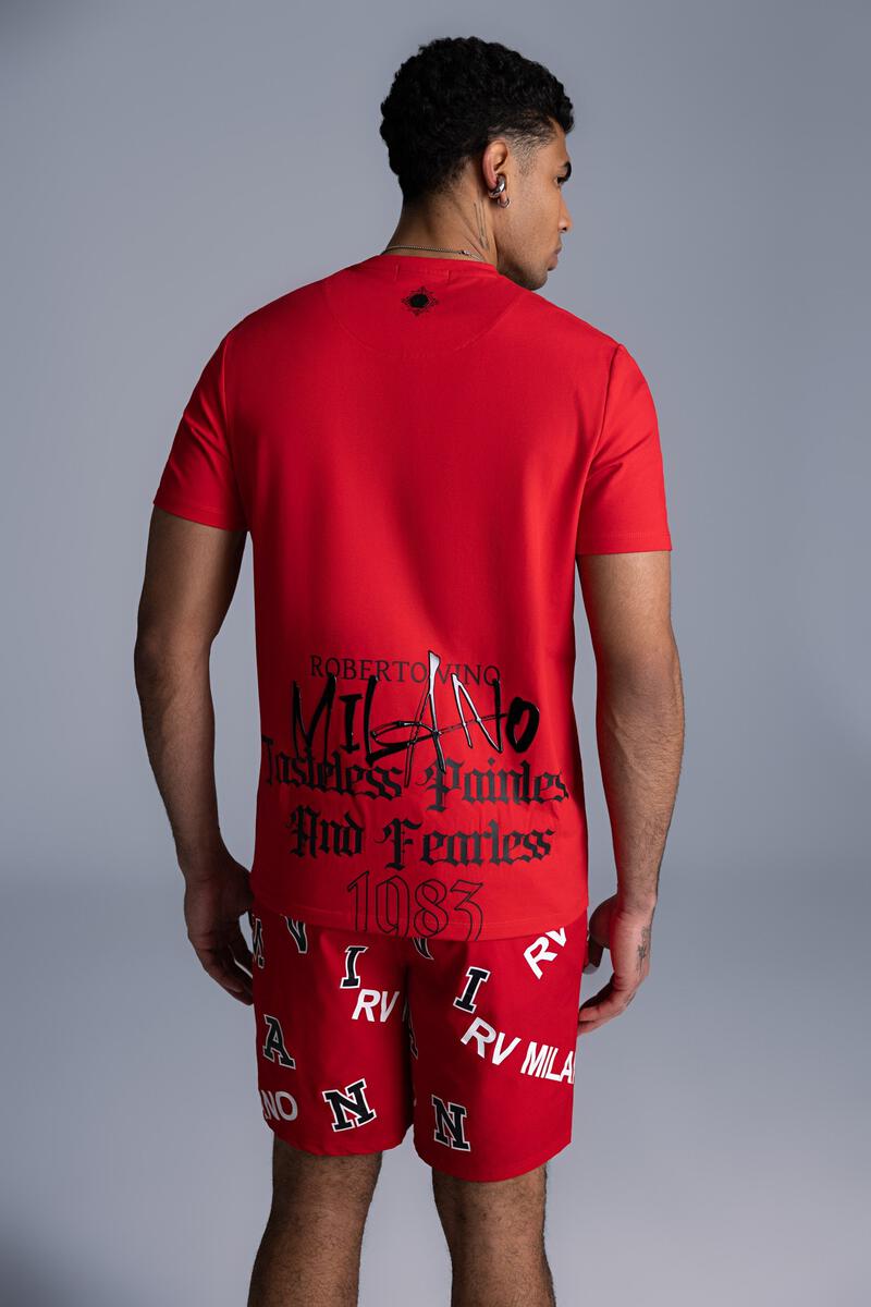 ROBERTO VINO MILANO FRESCO T-SHIRT RVT-US-14-RED