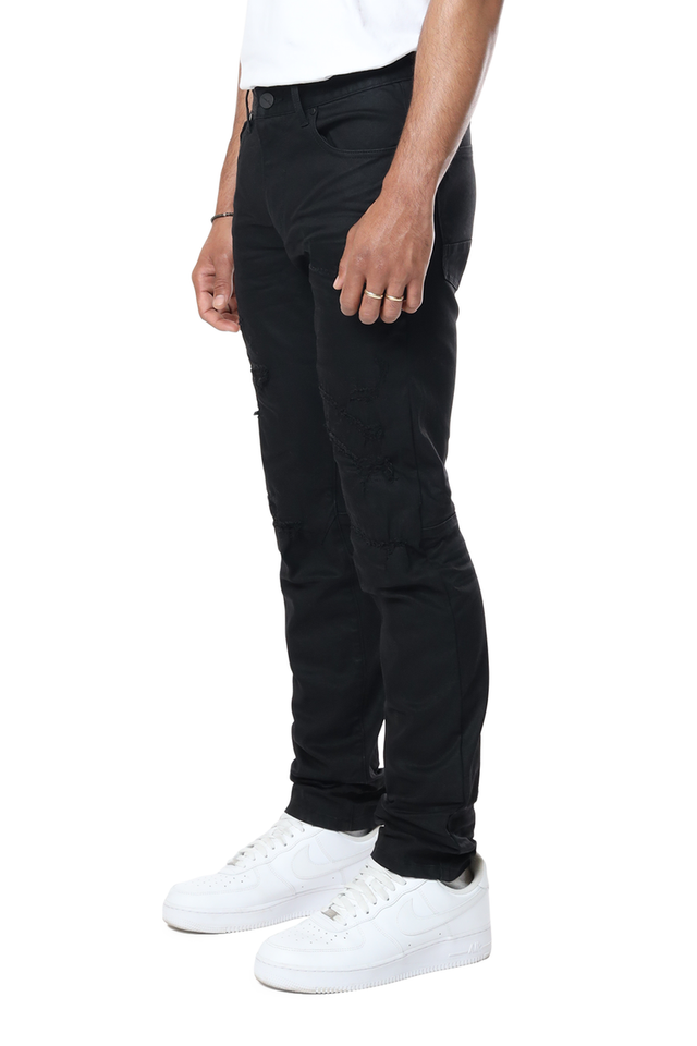 SMOKE RISE SLIM FIT VINTAGE WASHED JEANS JET BLACK