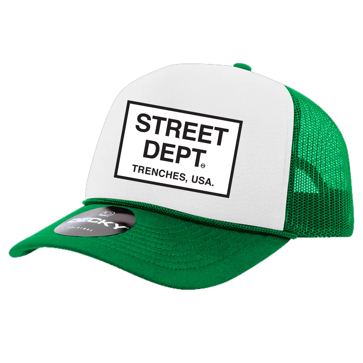 Street Department Trucker Hat GREEN WHITE