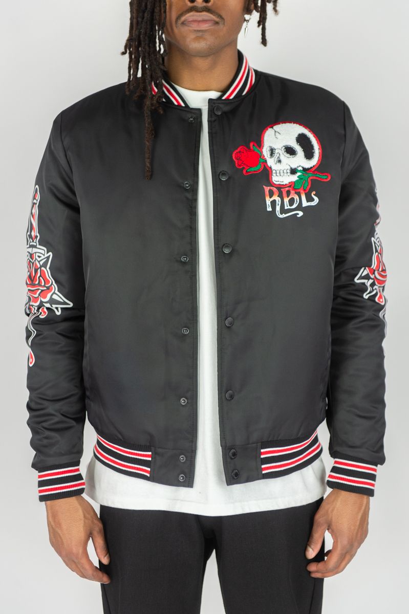 REBEL MINDS NYLON JACKET REBEL ROSES MULTI COLORS