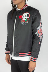 REBEL MINDS NYLON JACKET REBEL ROSES MULTI COLORS