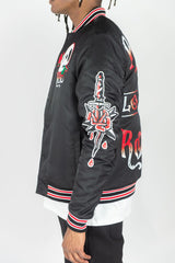 REBEL MINDS NYLON JACKET REBEL ROSES MULTI COLORS