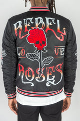 REBEL MINDS NYLON JACKET REBEL ROSES MULTI COLORS