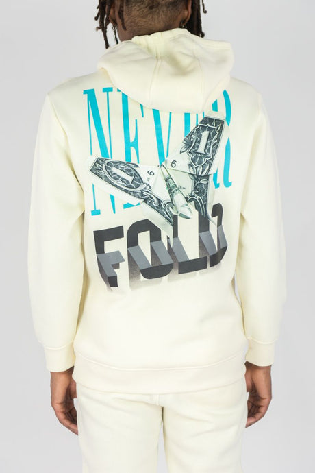 REBEL MINDS FLEECE HOODIE NEVER FOLD CREAM