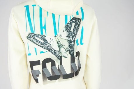 REBEL MINDS FLEECE HOODIE NEVER FOLD CREAM