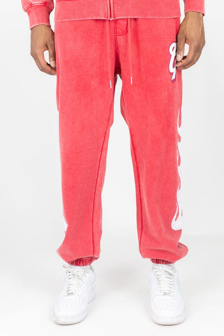 REBEL MINDS GHOST REBEL WASHED JOGGER PANTS RED