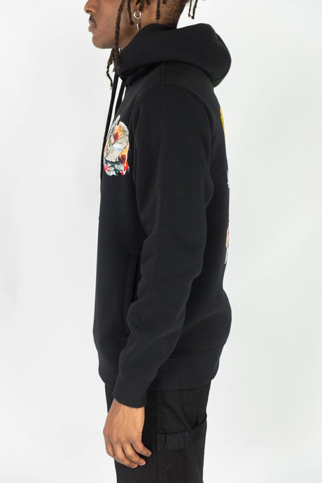 REBEL MINDS FLEECE HOODIE BLESSED BLACK