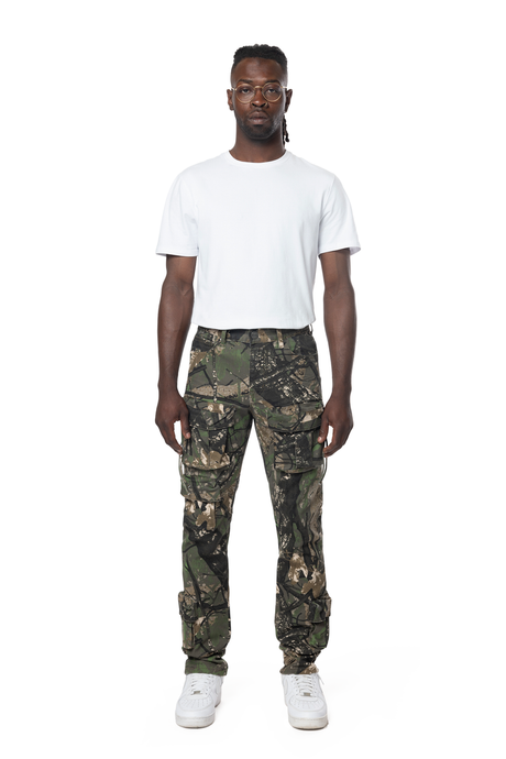 SMOKE RISE SLIM FIT MULTI CARGO POCKET PANT TREE CAMO