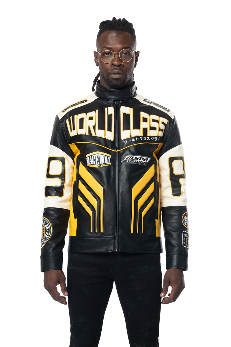 SMOKE RISE PU RACING JACKET MULTI COLORS