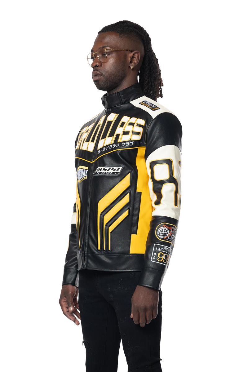 SMOKE RISE PU RACING JACKET MULTI COLORS