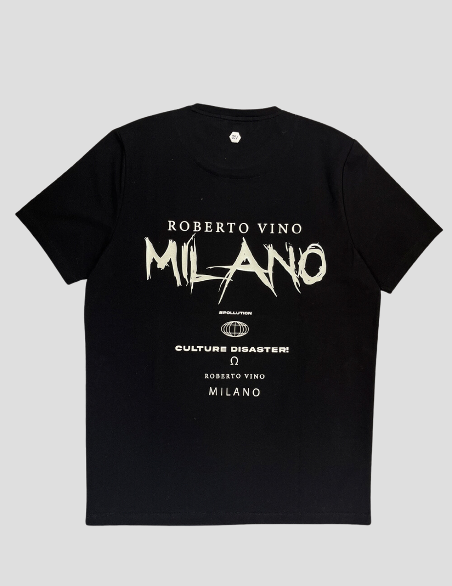 ROBERTO VINO MILANO CULTUR DISASTER T SHIRT BLACK