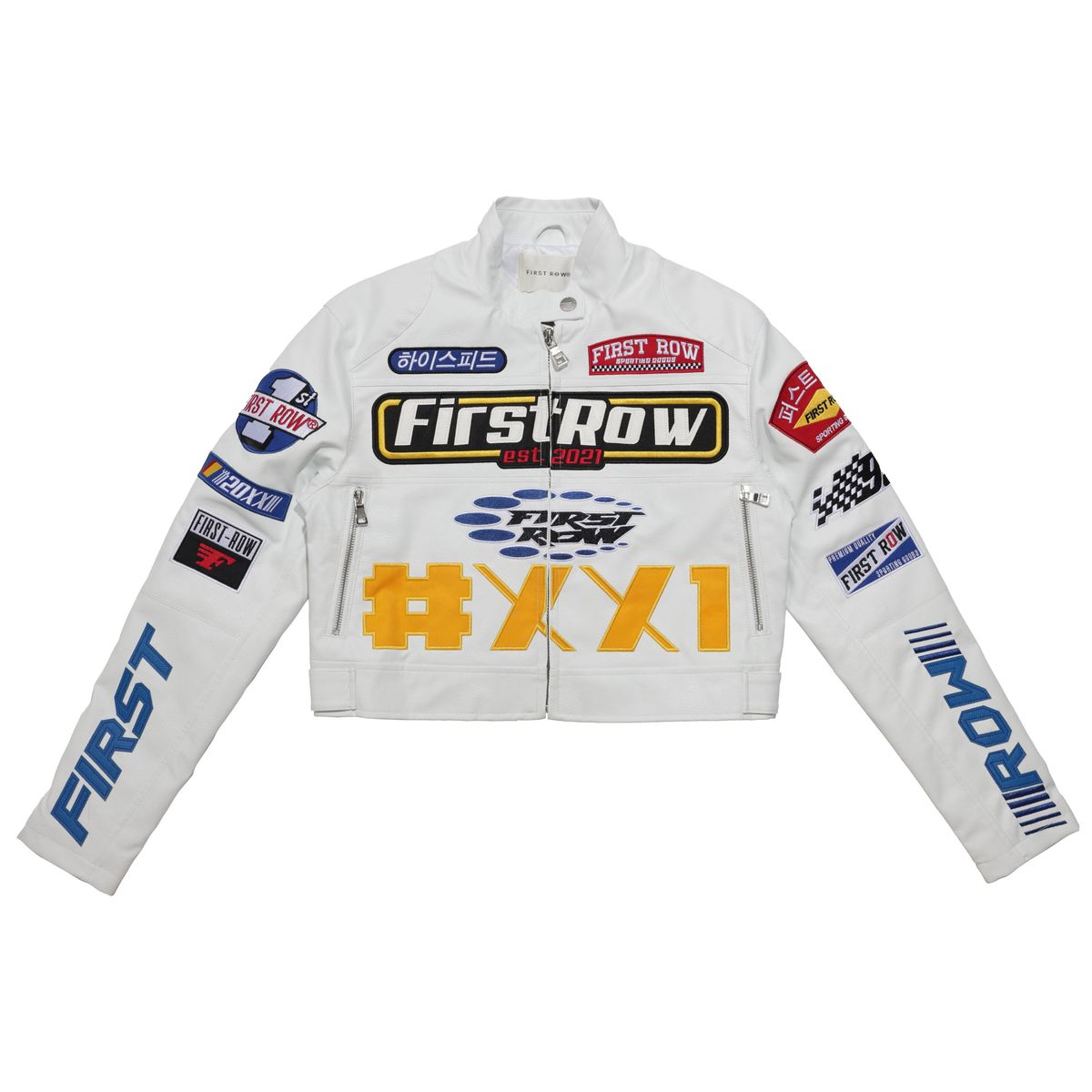 FIRST ROW MOTOR RACING LEATHER JACKET MULTI COLORS