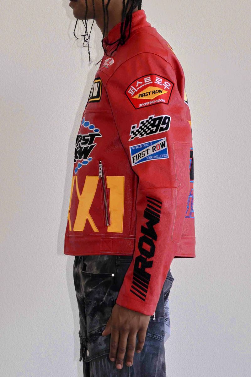 FIRST ROW MOTOR RACING LEATHER JACKET MULTI COLORS