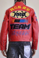 FIRST ROW MOTOR RACING LEATHER JACKET MULTI COLORS