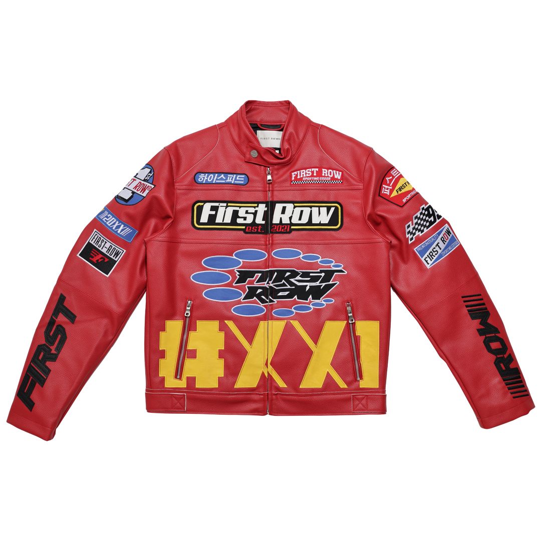 FIRST ROW MOTOR RACING LEATHER JACKET MULTI COLORS