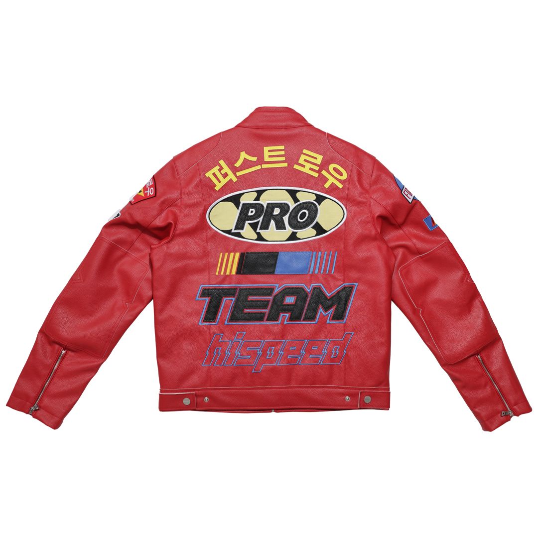 FIRST ROW MOTOR RACING LEATHER JACKET MULTI COLORS