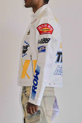 FIRST ROW MOTOR RACING LEATHER JACKET MULTI COLORS