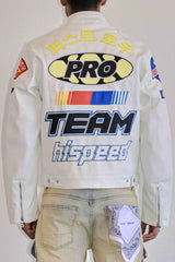 FIRST ROW MOTOR RACING LEATHER JACKET MULTI COLORS