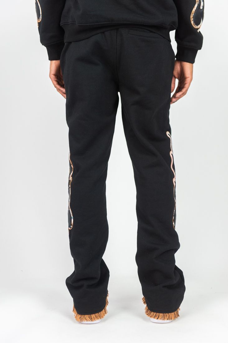 R3BEL FLEECE WITH TAPSTRY PATCH STACKED JOGGER SET