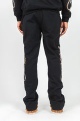 R3BEL FLEECE WITH TAPSTRY PATCH STACKED JOGGER SET