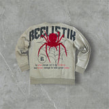 REELISTIK SPIDER CREW NECK SWEATSHIRT TAN GREEN