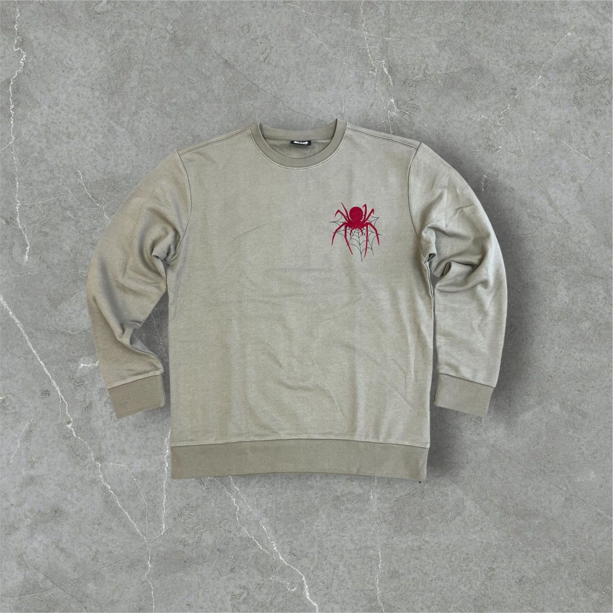 REELISTIK SPIDER CREW NECK SWEATSHIRT TAN GREEN