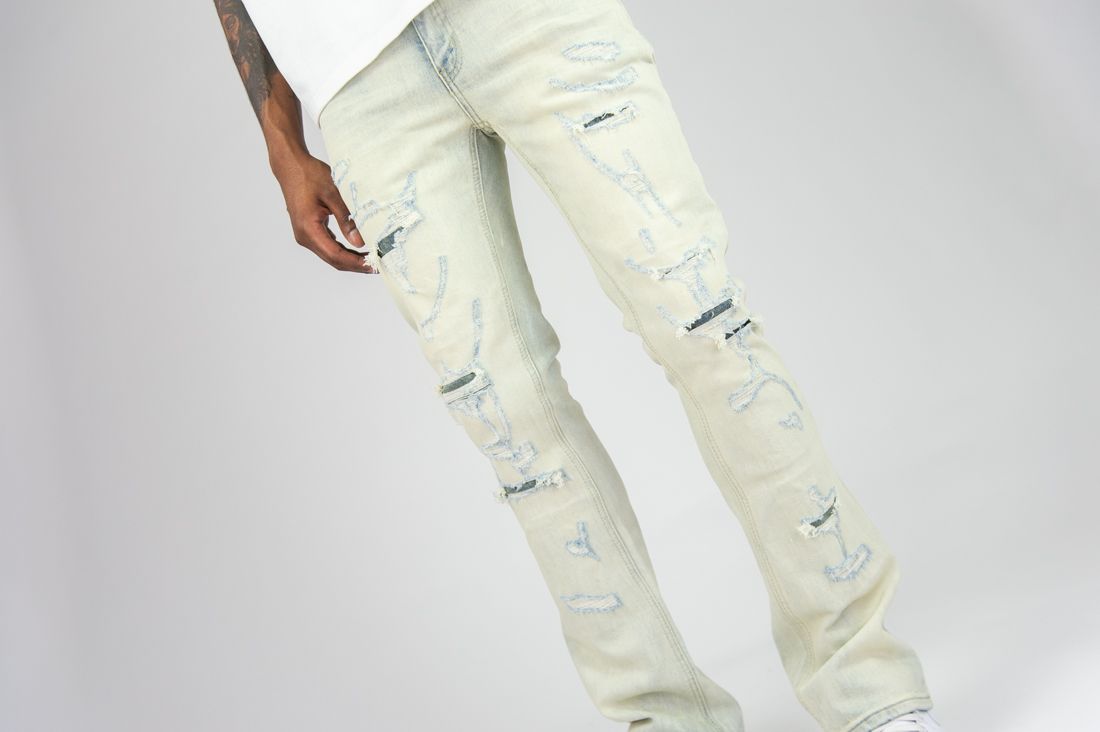 REBEL GRIMY JEANS STACKED LIGHT VINTAGE