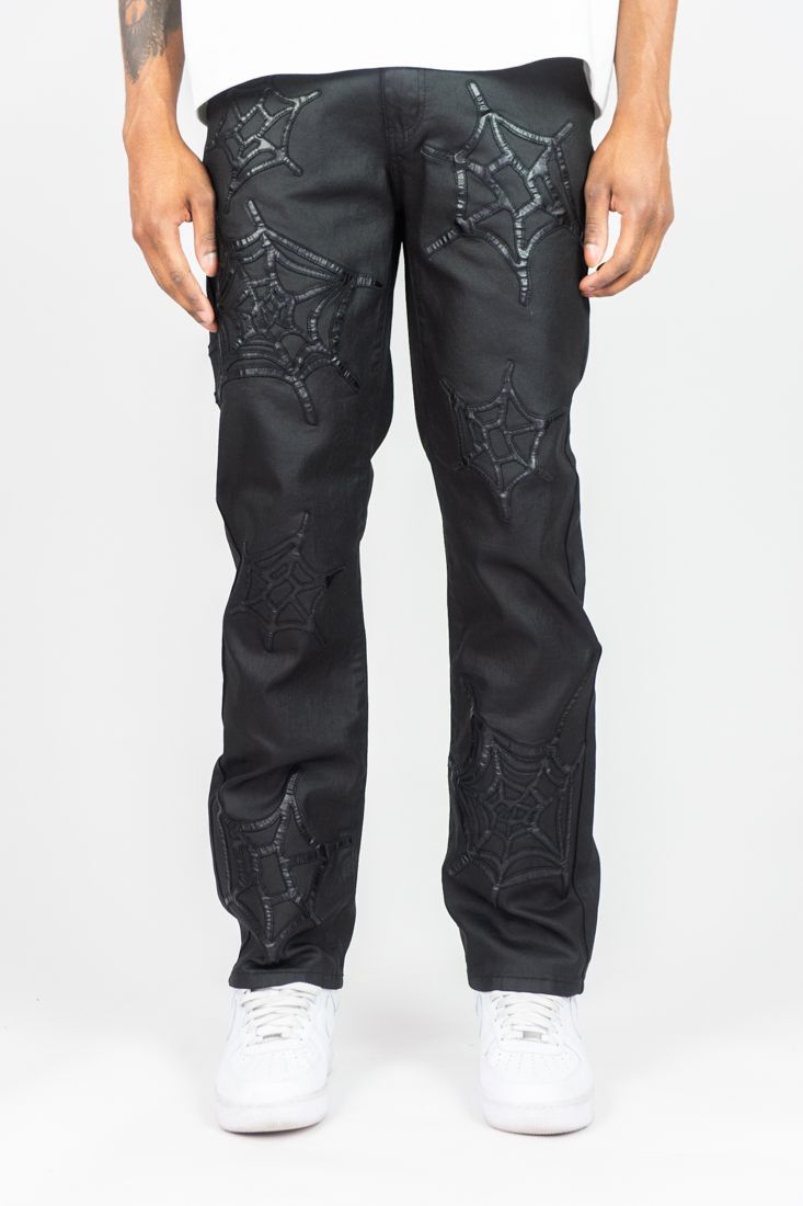 REBEL WEBSTAR JEANS STRAIGHT FIT WAX BLACK