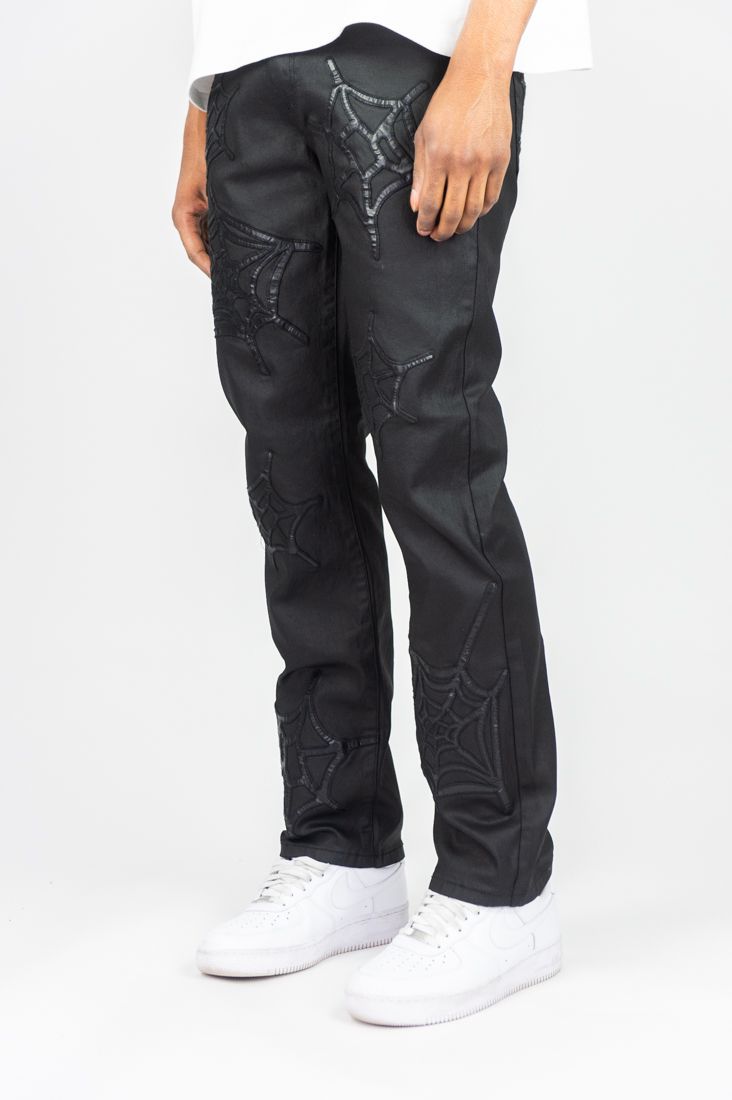 REBEL WEBSTAR JEANS STRAIGHT FIT WAX BLACK