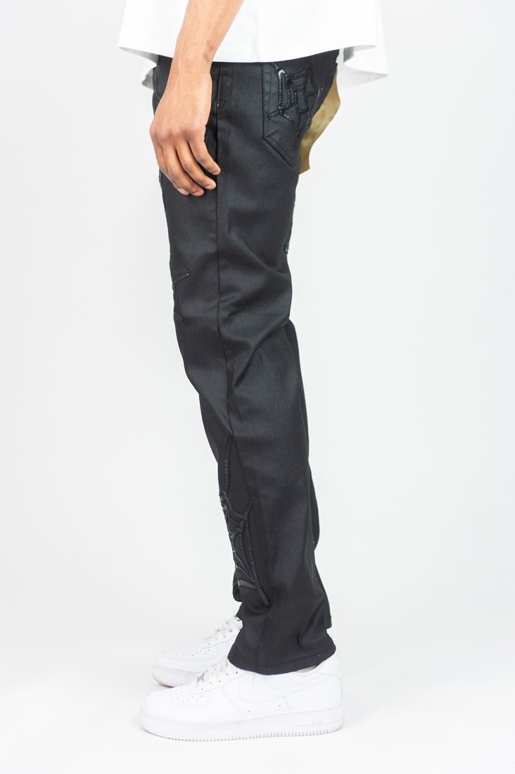 REBEL WEBSTAR JEANS STRAIGHT FIT WAX BLACK