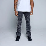 EV STACKED CROSS OVER DENIM JEANS BLACK WASH