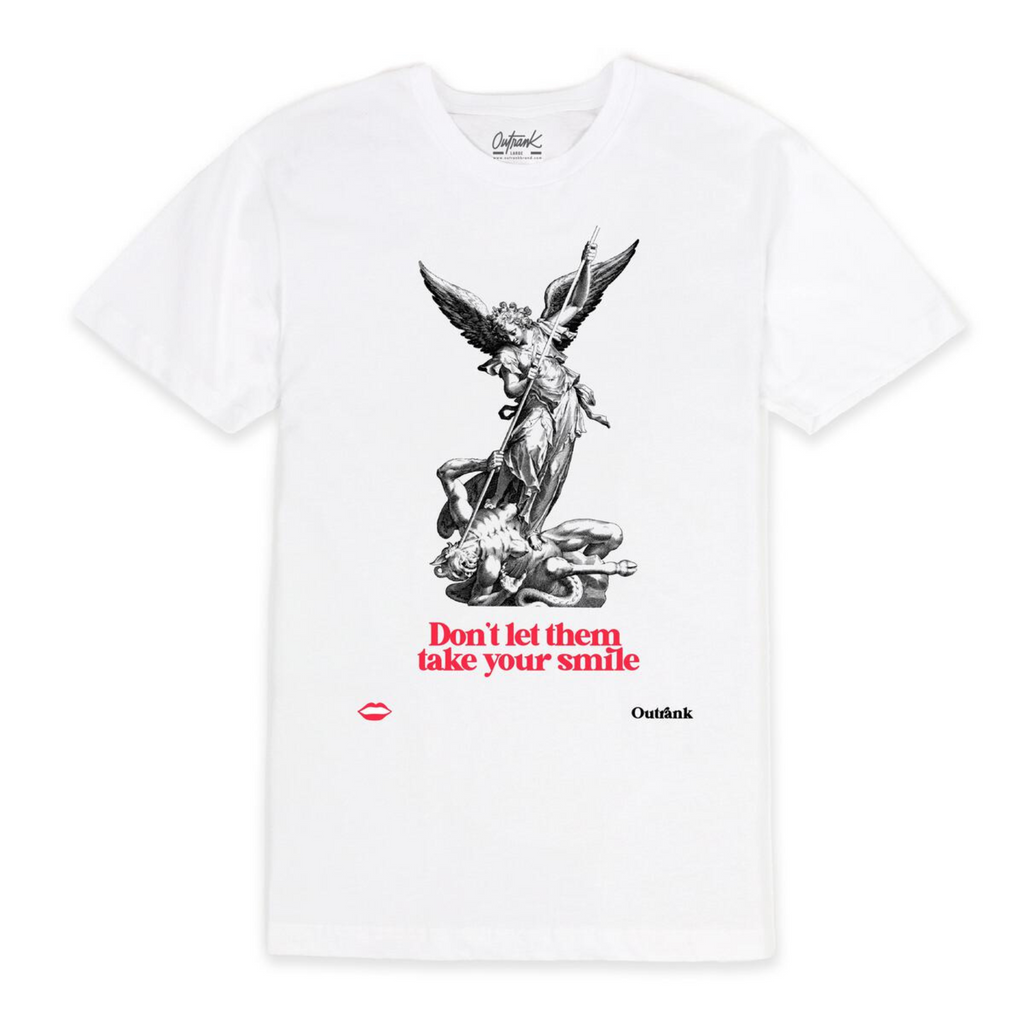 Outrank - T Shirt - Don't Let Them - White / Grey / Red