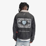 SUGARHILL "THE HEART" DENIM JACKET WASHED CHARCOAL