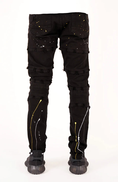 Focus Broken Heart Jeans Black / Yellow