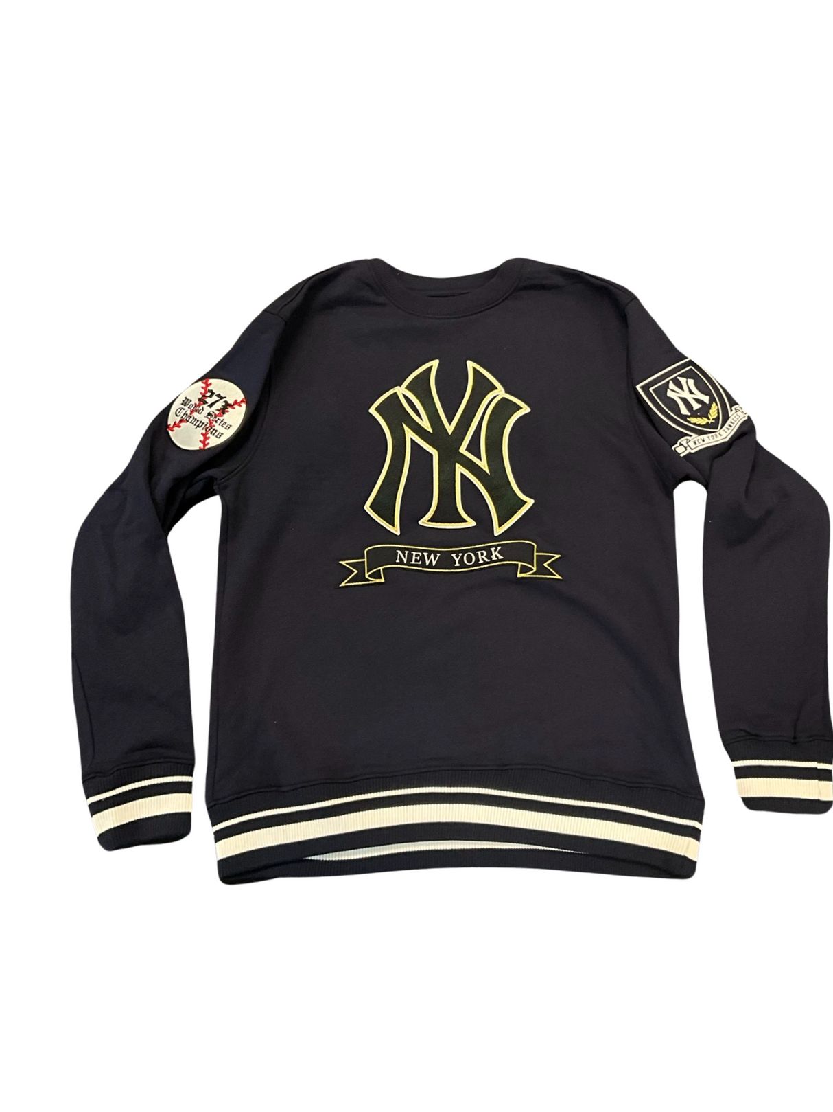 Pro Standard New York Yankees Pro Prep Rib Flc Crewneck Midnight Navy