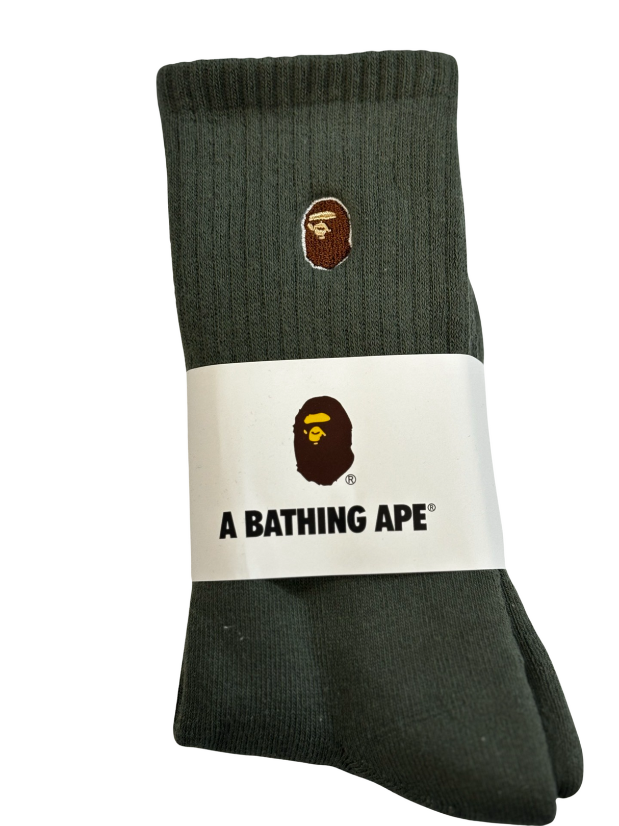 Bape Olive Small Ape Sock