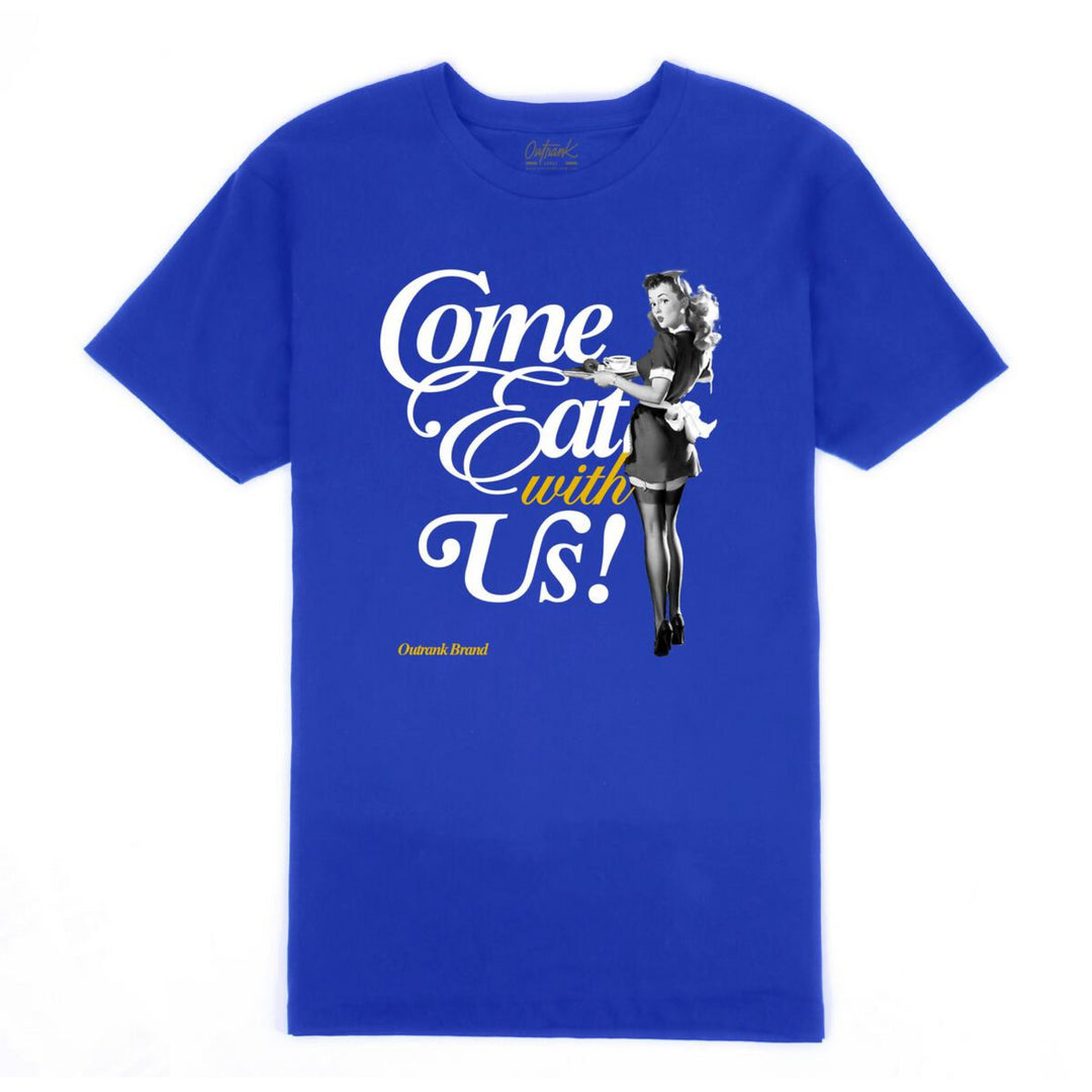 Outrank - T Shirt - Come Eat With Us - Royal Blue