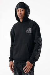 JORDAN CRAIG ETERNAL DARKNESS BLACK FLORAL EMBROIDERY HOODIE